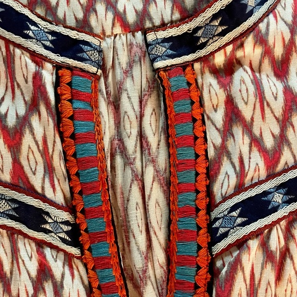 Market & Spruce red and ivory sleeveless top with embroidered trim size XL - Picture 3 of 4